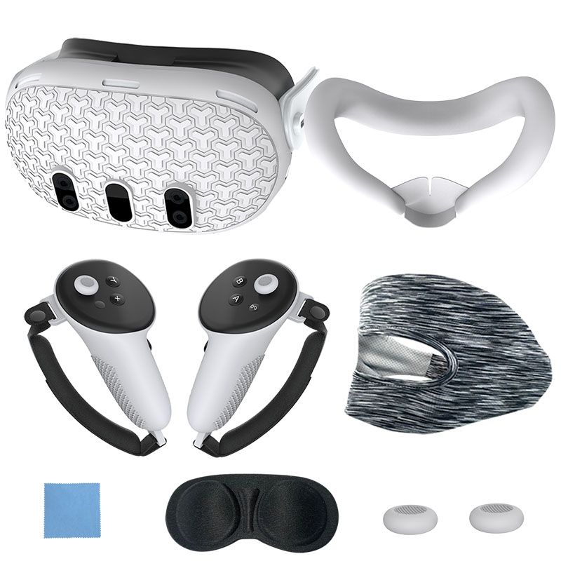 7PCS Silikon für Meta Quest 3 Zubehör Anti-Scratch TPU Schutzhülle VR Headset Sleeve Shell Case_voghion.com