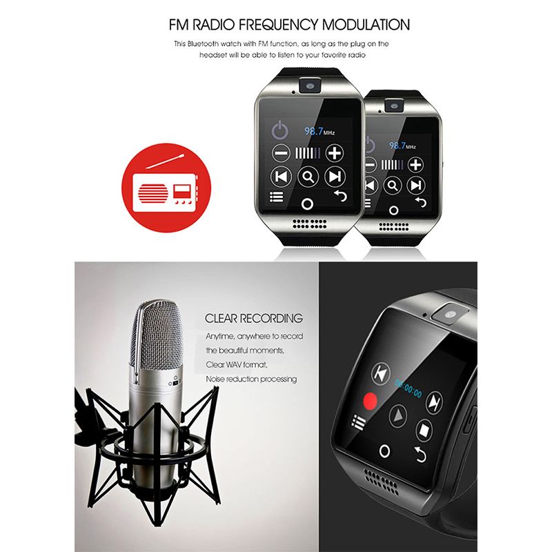Q18 akıllı saat SIM Kartlı Bluetooth Çağrı Bağlantılı Kadın Kol Saati Erkekler Spor Pedometre Saat Smartwatch Whatsapp_voghion.com