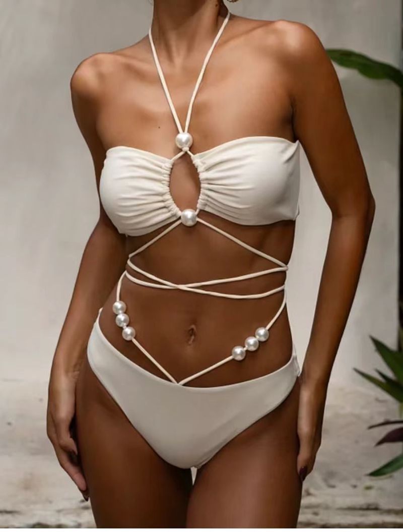 Ženska oblačila Split Bikini kopalke Ženski seksi čipkasti bikini za počitnice na plaži_voghion.com