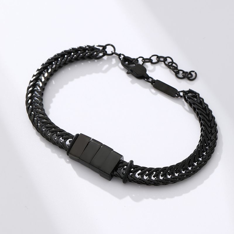 Bracelet Hip Hop en acier titane avec nom gravé pour la fête des pères, bijoux pour hommes, cadeau, décoration à la main_voghion.com