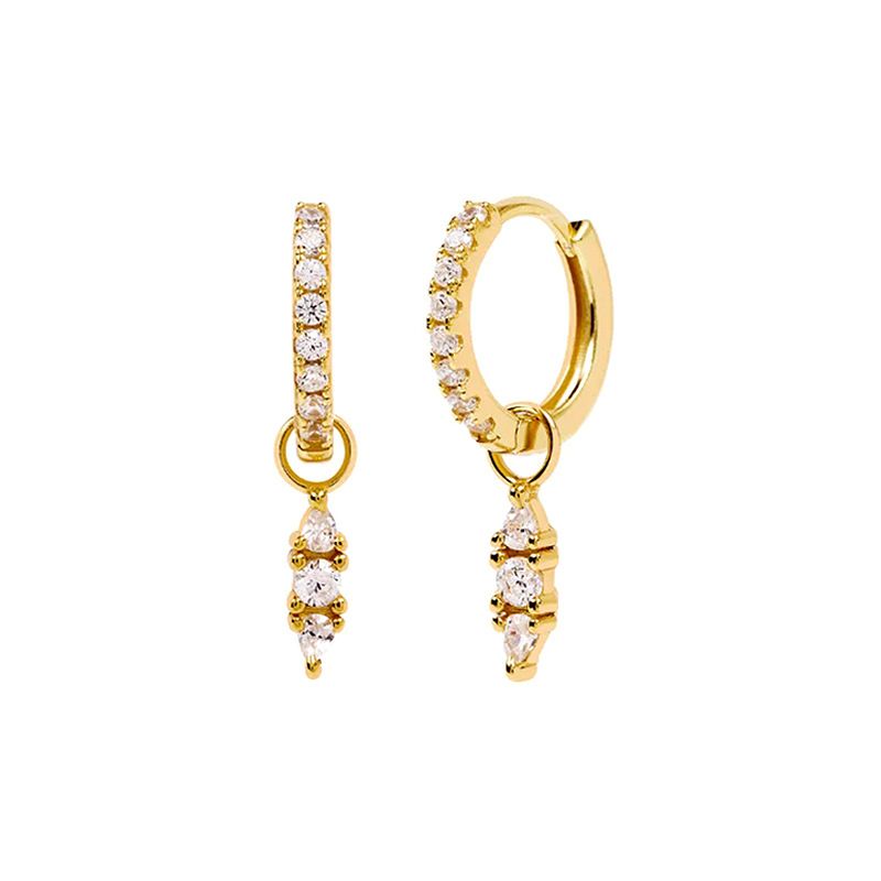 Orecchini geometrici in zircone con ago in argento S925 per donna, stile leggero e lussuoso, orecchini corti con nappe, orecchini_voghion.com