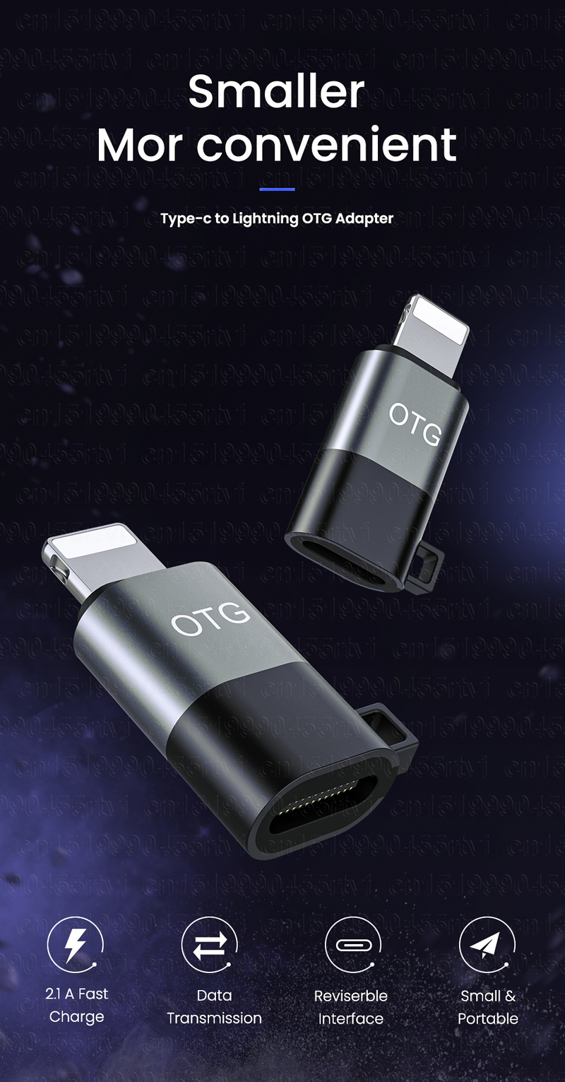Typ C USB zu 8-Pin OTG Adapter Für iPhone 13 12 11 Pro Max XR 2A Schnelle lade Datenkabel Konverter Für Kopfhörer U Disk harging_voghion.com