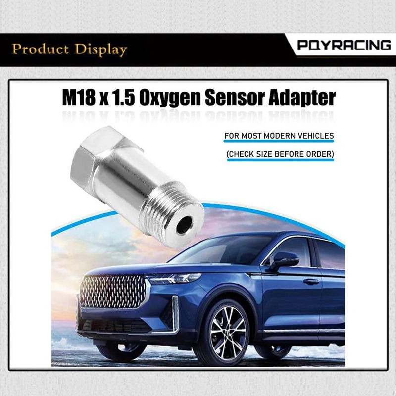 M18 * 1.5 Connettore filtro sensore ossigeno Lunghezza 45mm Vite estensione adattatore argento_voghion.com