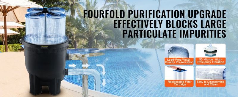 VEVOR Cartridge Pool Filter, 425Sq. Ft Filter Area Inground Pool Filter, Above Ground Swimming Pool Filtration Filter System With Upgrade Filter &Leak-proof, For Hot Tubs, Spa, Inflatable Pool_voghion.com