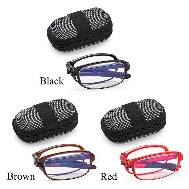 Trend składane okulary do czytania z pudełkiem męskie damskie przenośne TR90 okulary do czytania dla osób starszych okulary do czytania +1,0~+4,0_voghion.com