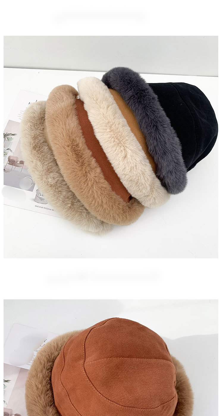 Sonbahar Ve Kış Kalın Peluş Şapka Çocuk Peluş Kova Şapkası Yuvarlatılmış Kenarları Zarif Ve Rüzgar Geçirmez Sıcak Kulak Korumalı Havza Şapkası_voghion.com