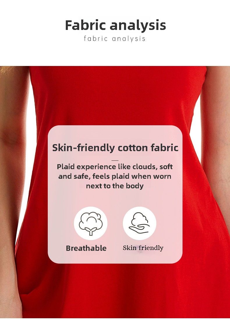 Chic And Comfortable: New Pull Frame Elastic Large Size Women’s Pure Cotton Nightgown - Vest Skirt Style, Versatile Home & Outdoor Wear_voghion.com