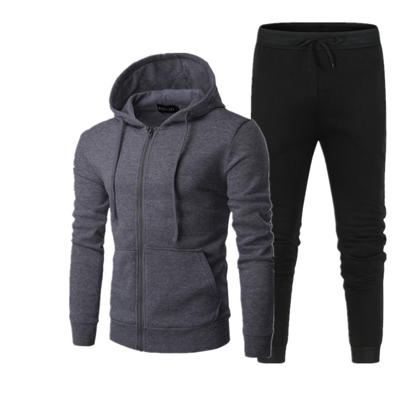 Pomlad Jesenski Style Zadrga s Kapuco Casual Prazen Pulover Moški in Ženski Pulover Set Plus Plišasti Plašč Moda_voghion.com