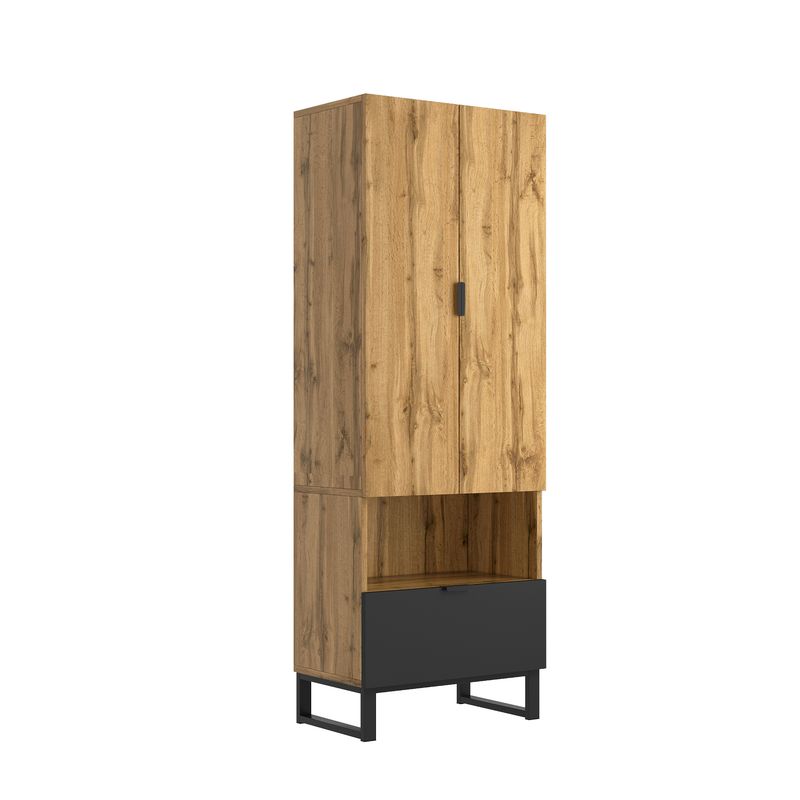 Ensemble Garderoben avec banc à chaussures et coussin, accessoires suspendus à l'avant, tiroirs et étagères réglables_voghion.com