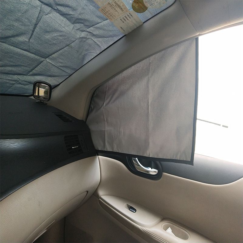 winter silver coated cloth snow cover car snow cover front windshield magnetic cover car snow cover sunscreen sunshade_voghion.com