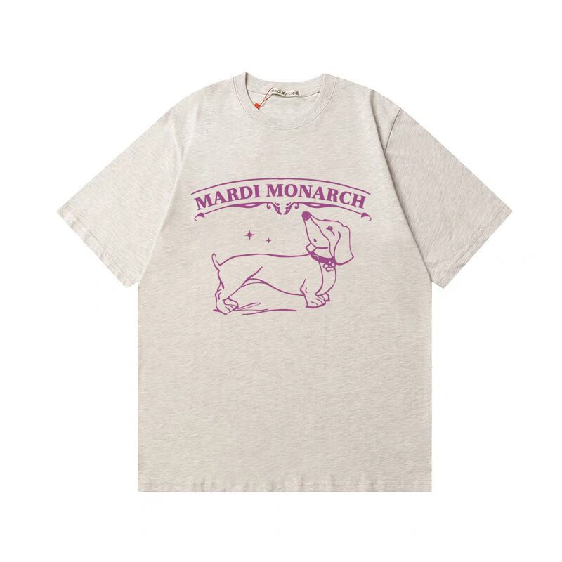 Nueva camiseta coreana de Mardi de manga corta con estampado de perro salchicha Jennie Same Style, de algodón puro_voghion.com