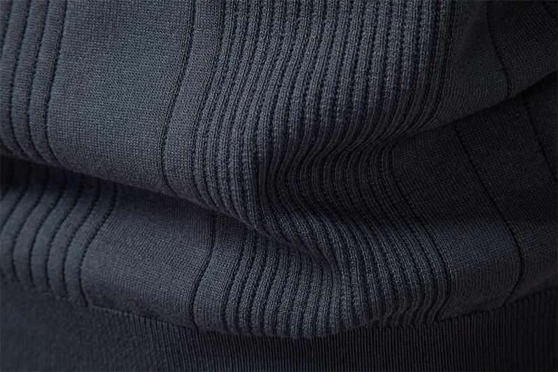 Heren slim fit gebreide trui met omslagkraag en rits - moderne stedelijke trui voor de herfst-winter, zeer elastische viscosemix_voghion.com