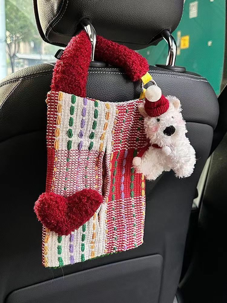 Bonita bolsa de pañuelos para perro, caja con cajón, decoración para el interior de una muñeca, regalo para un coche nuevo._voghion.com