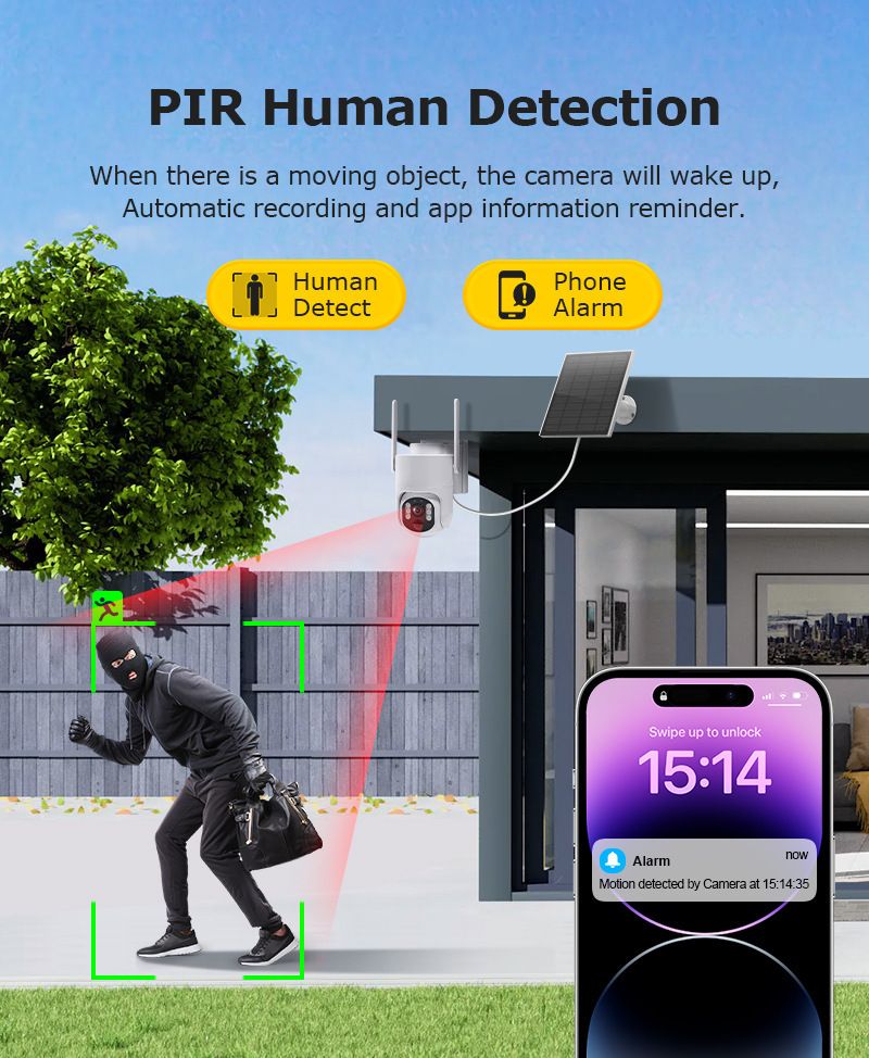 4G Solar Camera Outdoor 3 Million HD Full Color Low Power Consumption Solar Camera_voghion.com