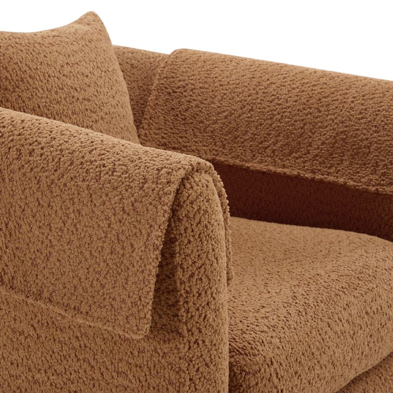 Swivel Accent Chair With Ottoman Set, Modern Chenille Barrel Armchair With Removable Back Pillow & 2 Armrest Covers For Living Room, Bedroom, Office, Yellow_voghion.com