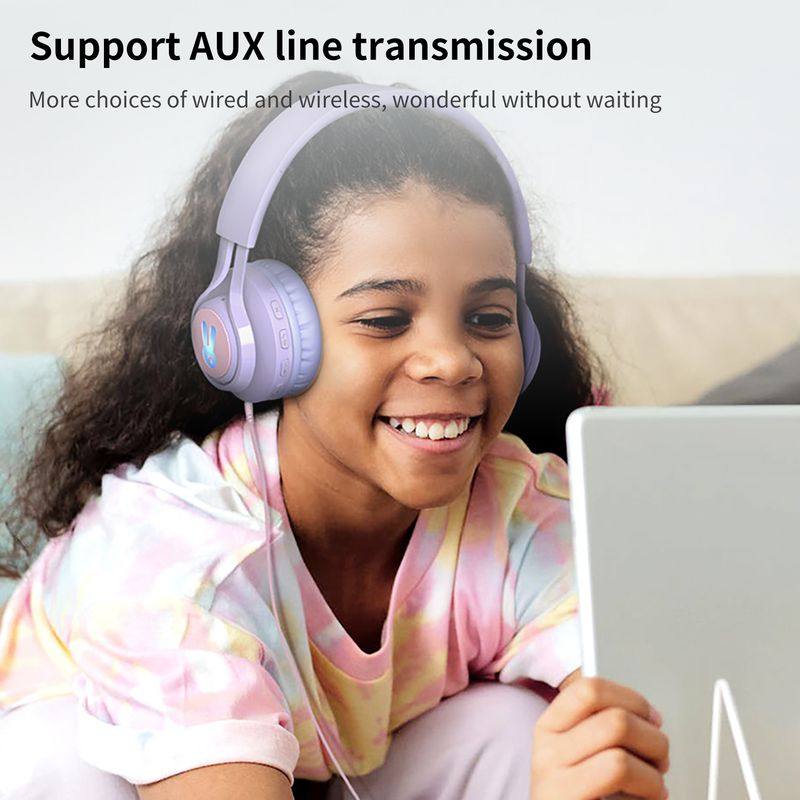 Cuffie wireless Protezione acustica dinamica ad alta fedeltà Compatibile con Bluetooth 5.0 Cuffie audio portatili per bambini_voghion.com