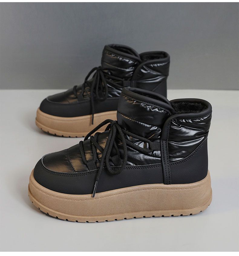 Paraguas para mujer, nuevo, de otoño e invierno, tejido cálido, forro polar, caña alta, suela gruesa, altura aumentada._voghion.com