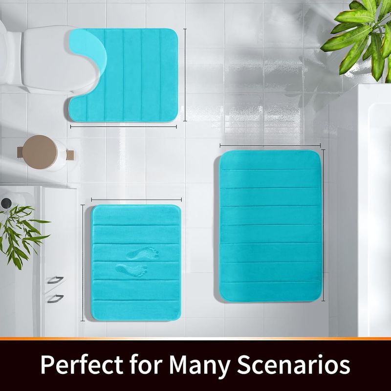 Tappetino da bagno morbido e assorbente - Tappeto da doccia antiscivolo per il pavimento del bagno (cuscino in memory foam grigio/bianco, 24"X16"), lavabile in lavatrice e ad asciugatura rapida._voghion.com