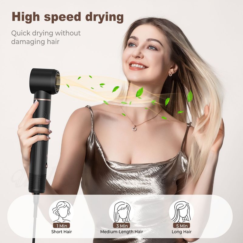 Nuovo pettine ad aria calda cinque in uno, asciugacapelli multifunzionale a ioni negativi per uso domestico, piastra per capelli, ferro arricciacapelli automatico_voghion.com