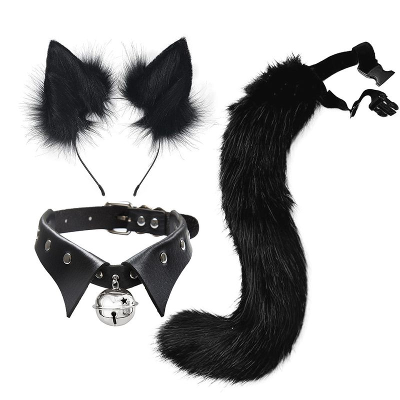 Fox ears and tail hair Halloween costume_voghion.com