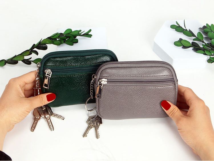 Spot 2022 Primavera Nova Bolsa de Cartão Pequena Estilo Europeu e Americano Carteira Curta Feminina Pupi Litchi Pattern Wallet_voghion.com