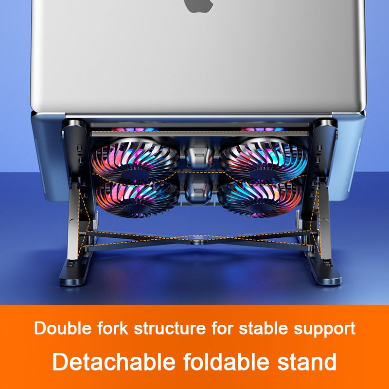 Podstawa chłodnicy do laptopa 14 cali, wentylator USB 2/4 cala do Macbooka, obsługa chłodnicy do laptopa, chłodzenie powietrzem laptopa 11-17,3 cala_voghion.com