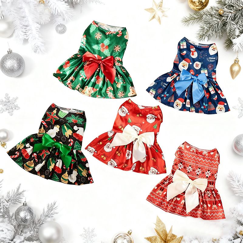 Pet Festival Party New Year Christmas Dress Up Apparel Dog Clothes Skirt Cross-Border Hot Item_voghion.com
