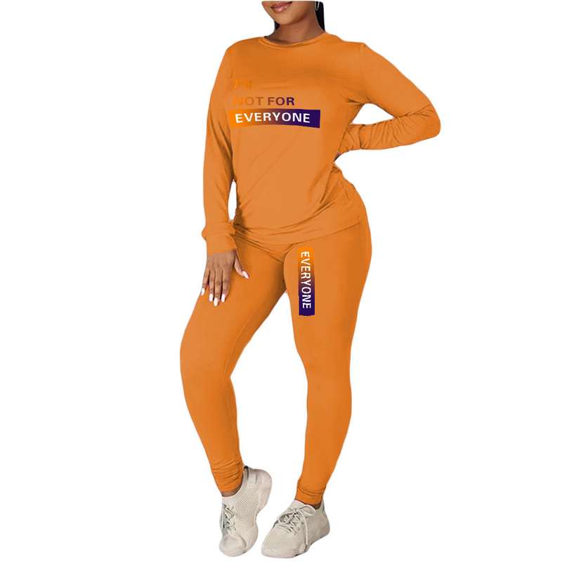 Bedrucktes, personalisiertes, lässiges zweiteiliges Set für Damen_voghion.com