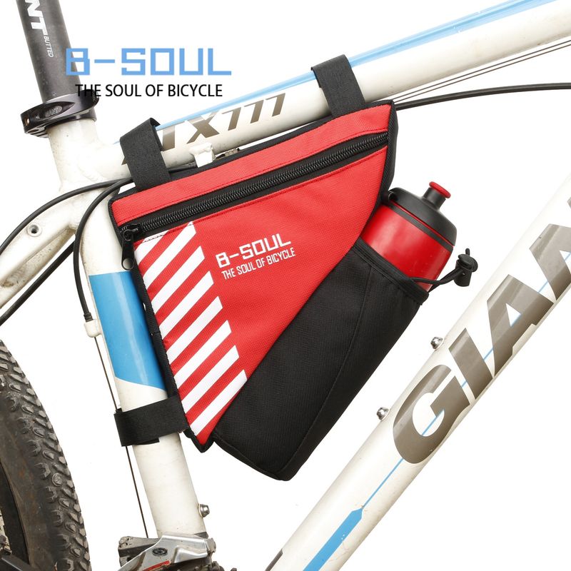 B-SOUL Bicycle Mountain Bike Saddle Can Hold Water Bottle Top Tube Bag Triangle Tool_voghion.com