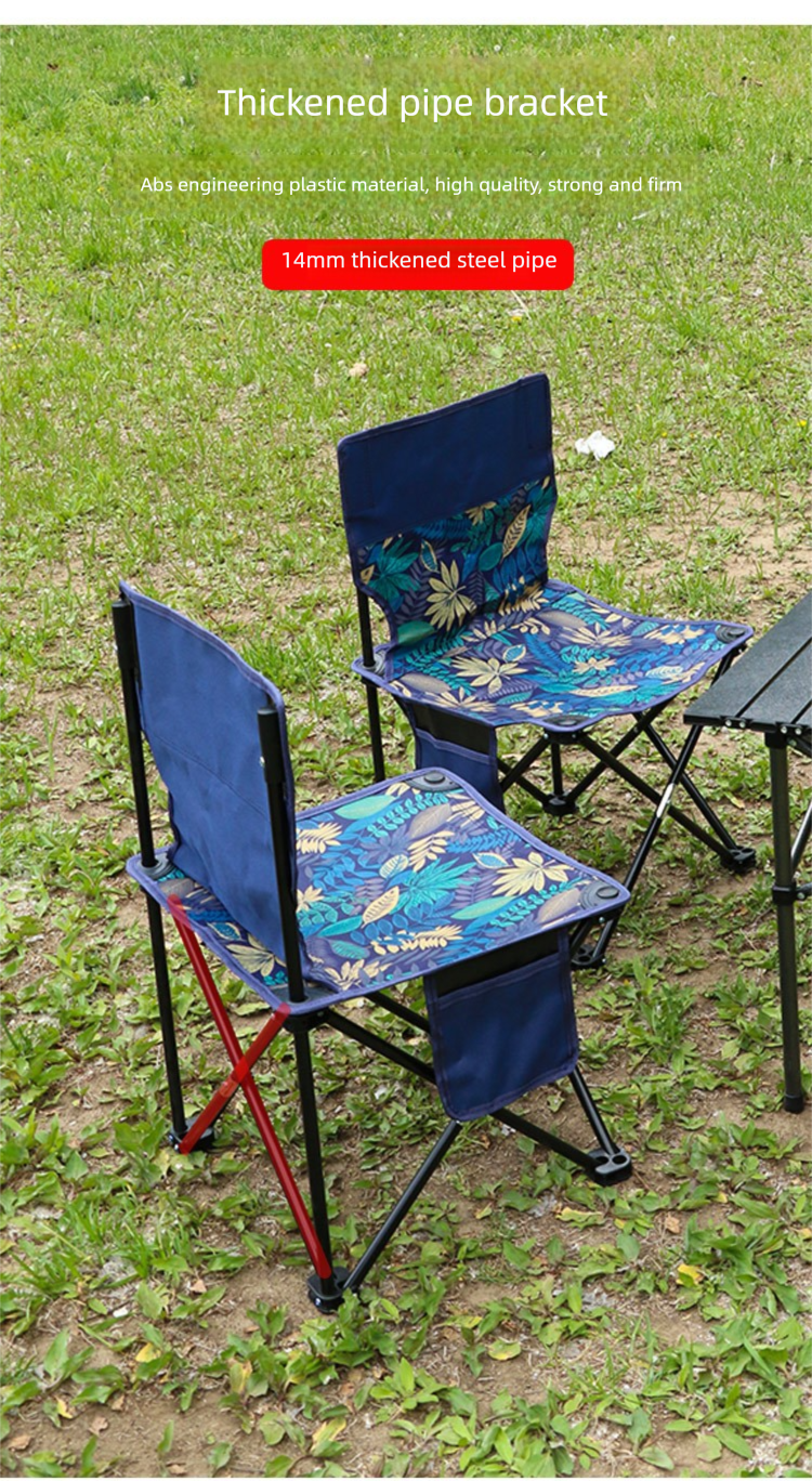 Sgabello da campeggio portatile per esterni, da pesca, con schienale, sedia pieghevole per picnic, viaggi e tempo libero_voghion.com