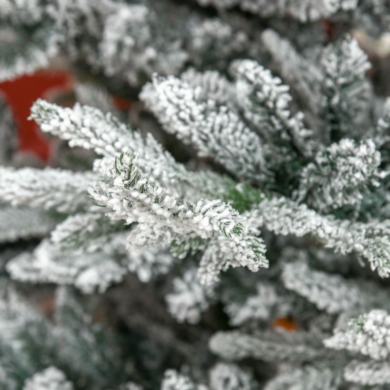 8 Foot Pine Snow Flocked Artificial Christmas Tree With 1479 Realistic Cedar Branches, Auto Open, Home Holiday Decoration, Green_voghion.com