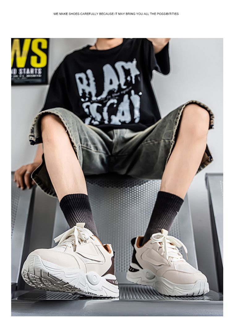 Sommer Neue Atmungsaktive Mesh Sneakers Herren Trendy Vielseitige Weiße Dicke Sohle Casual Dad Schuhe Männer_voghion.com