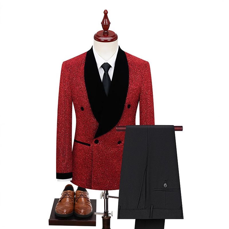 CT Shiny Stage Men's Plus Size Jacket Wedding Host Suit Performance Costume_voghion.com