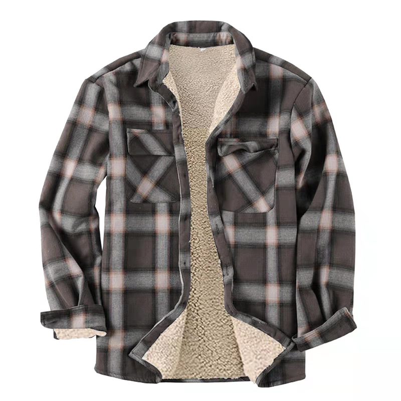 Giacca calda in peluche scozzese autunno/inverno 2024_voghion.com