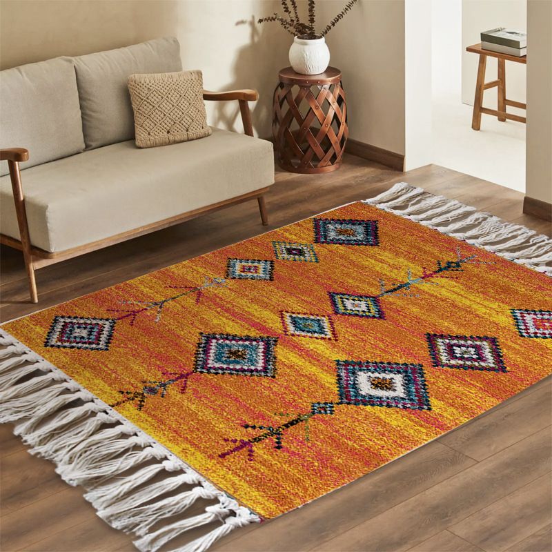 Eenvoudig geometrisch patroon, stofdicht en gemakkelijk te onderhouden, geweven tapijt, etnische stijl, decoratieve vloermat voor bij je thuis_voghion.com