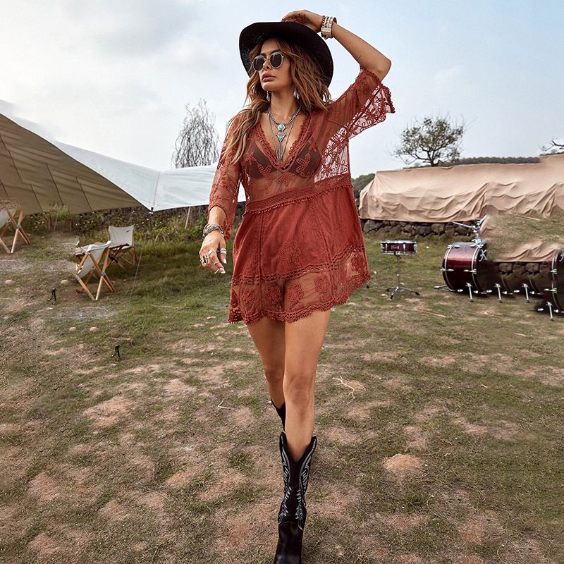 Elegante camicetta copricostume in cotone – Bikini esterno fresco, miniabito per mare e vacanze, protezione solare e abbigliamento da resort_voghion.com