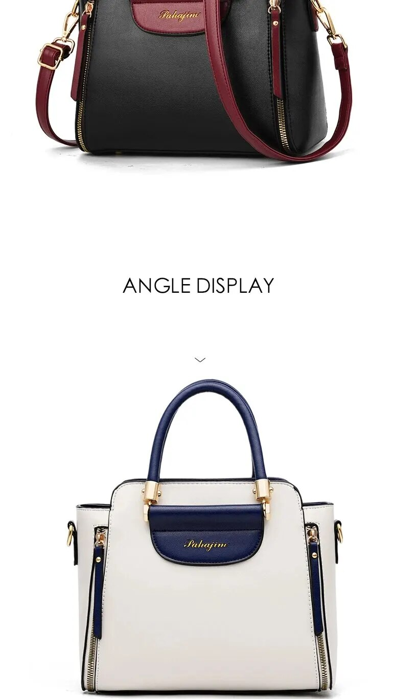 Fashion Color Contrast Handbag, ing Striped Crossbody Bag, Women's Elegant Office & Work Purse_voghion.com