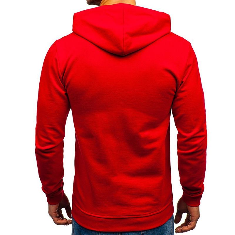 Lockerer Herrenpullover Einfarbiger Kapuzenpullover für Jugendliche_voghion.com