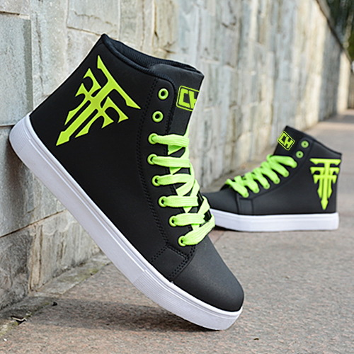Men's Casual High-Top Sneakers With Lace-Up Design, Breathable PU Upper & Durable Rubber Sole For Running, Walking & Daily Wear (Sizes 39-48)_voghion.com
