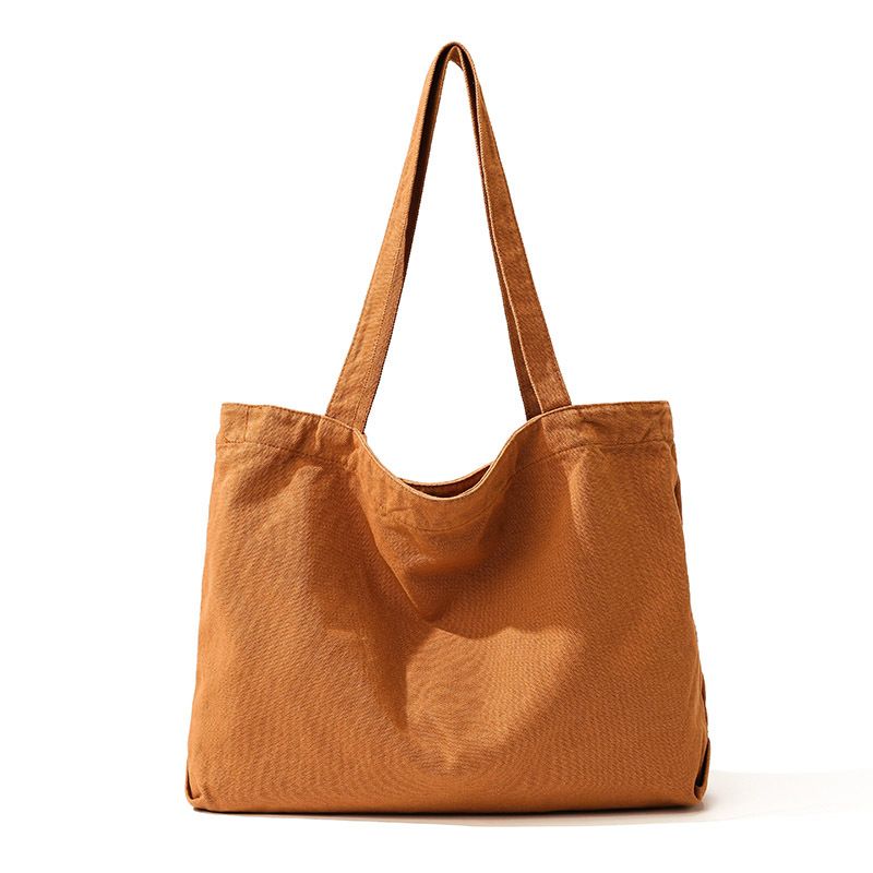 Borsa da donna in tela artistica, stile minimalista coreano, grande capacità, tracolla singola, stile pigro_voghion.com