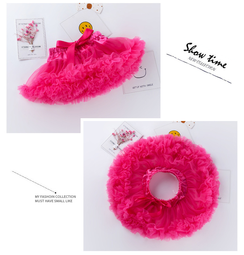 Vestiti per bambini Tutu per bambini, gonna da principessa alla moda, gonna a metà corpo in rete color caramello_voghion.com