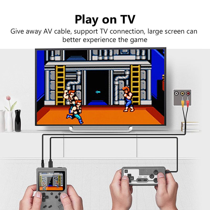 Console de jeux vidéo portable LCD pour enfants, mini 8 bits, rétro, intégrée, 800 jeux, 3.0 pouces, cadeau, lecteur couleur_voghion.com