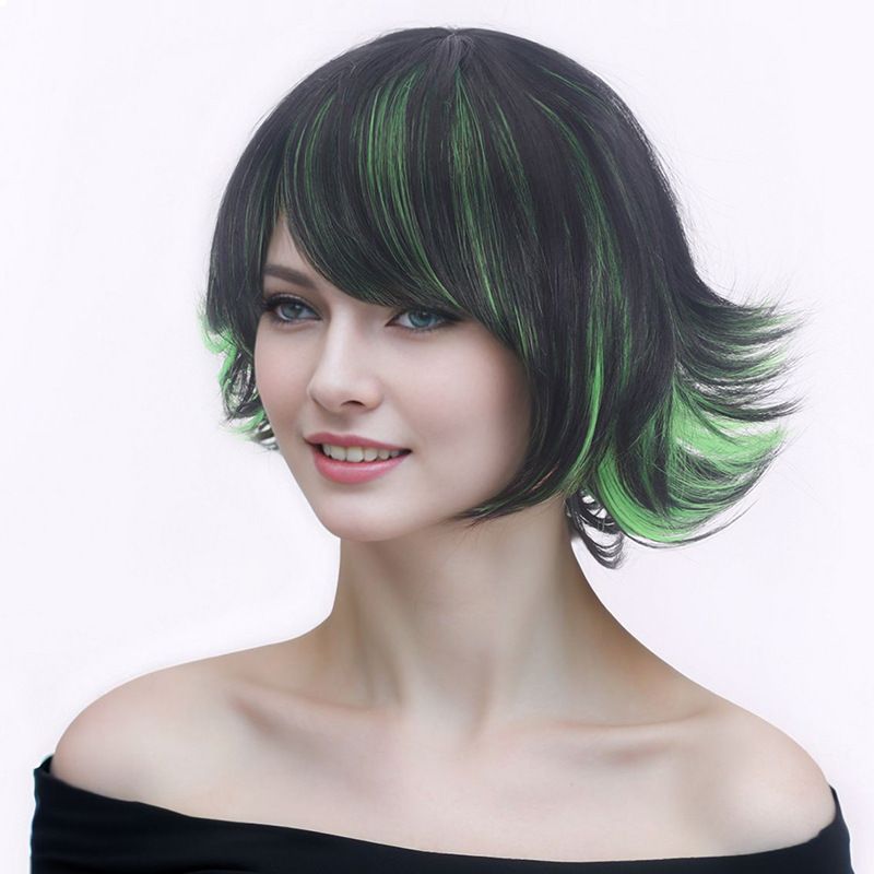 Extension per capelli, parrucche per donne, moda, capelli corti, biondo chiaro, riga laterale, capelli corti e lisci, parrucca in fibra chimica, copricapo_voghion.com