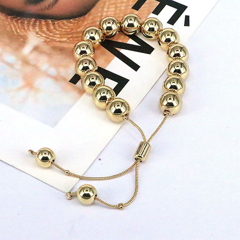 Fashionable And Unique Exaggerated Geometric Smooth Round Beads 6mm 8mm 10mm DIY Hip Hop Bracelet_voghion.com