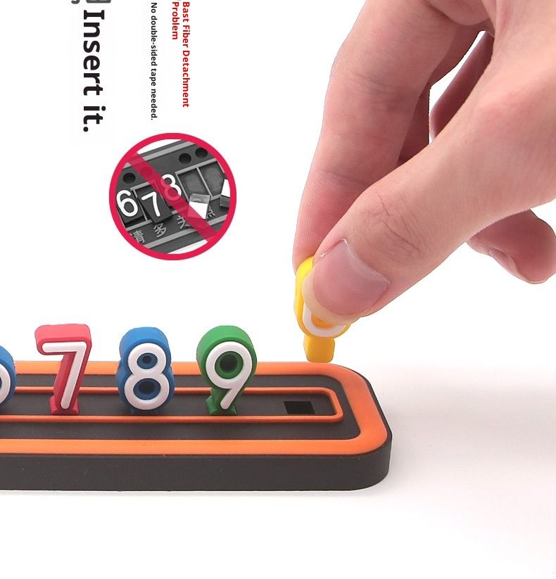 4D Simple Rainbow Digital Card Car Interior Temporary Moving Parking Tag In Stock Wholesale_voghion.com