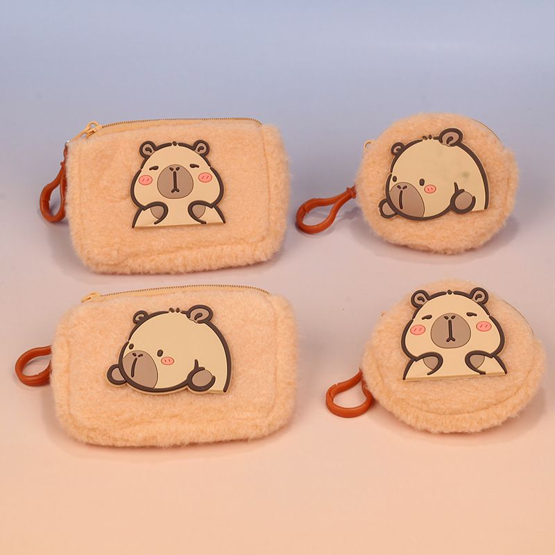 Porta-moedas de pelúcia com desenho animado, capa para fone de ouvido, porta-cartões, mini bolsa de armazenamento criativa Capivara, pingente_voghion.com