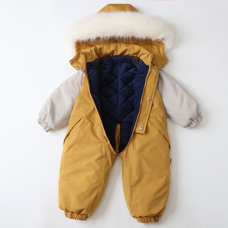 Unisex Baby Snowsuit One-Piece Winter Ski Suit For Toddlers 1-3 Years (80-120cm) - Lightweight Nylon With Hood_voghion.com