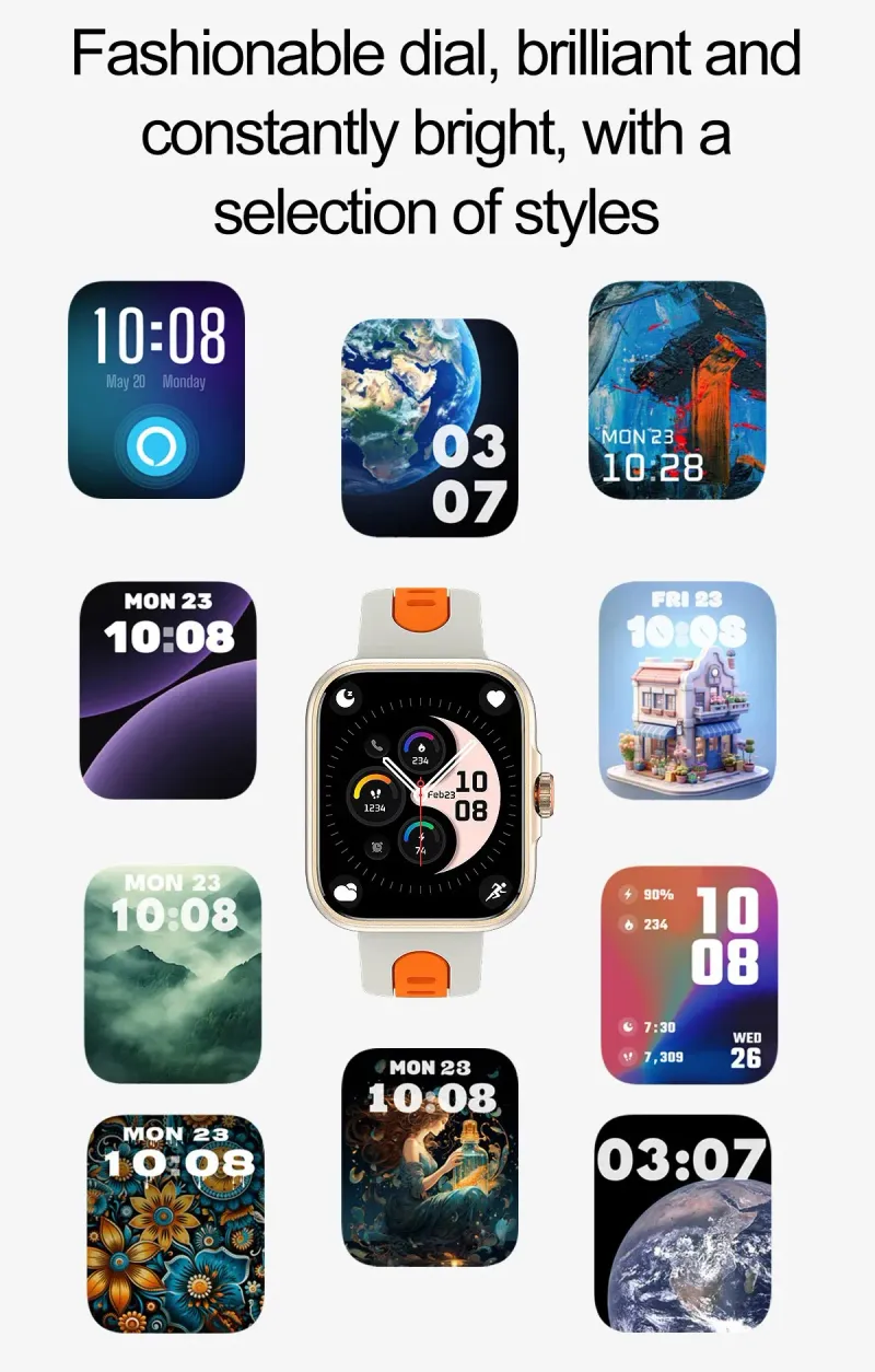 Gesundheitsmonitor Herren-Smartwatch mit Bluetooth, Anruffunktion, Alexa, 1,78'' AMOLED-Display, wasserdicht, Sport-Fitness-GPS-Tracker_voghion.com