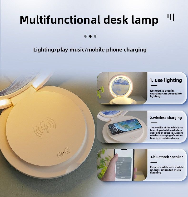 Altoparlante Bluetooth + regolazione della luce multilivello + ricarica wireless_voghion.com