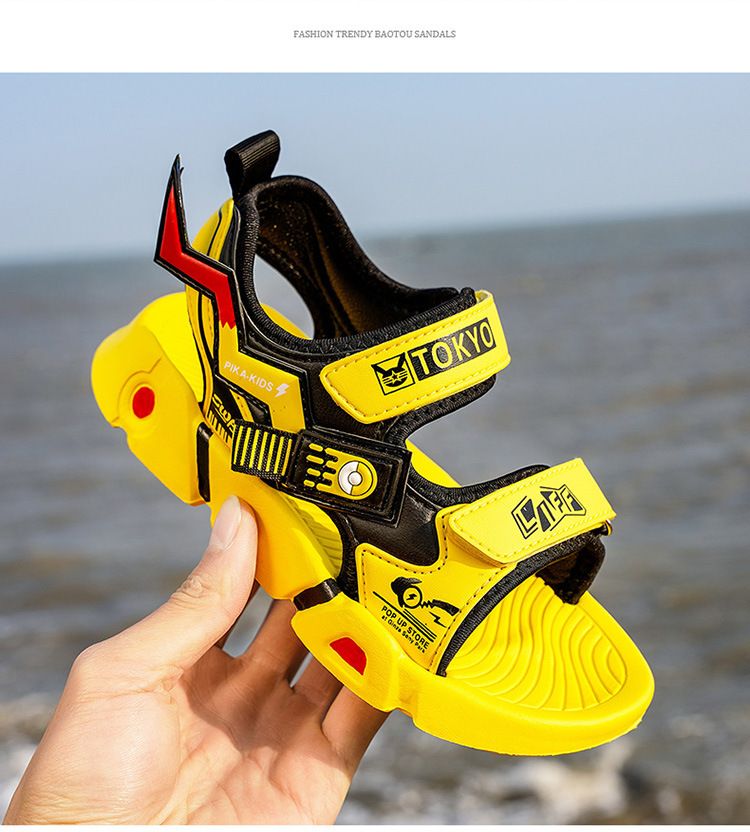 Sandalen männlich 2024 Neue Sommer hübsche mittlere und große Strand atmungsaktive Grundschule Kinderschuhe_voghion.com